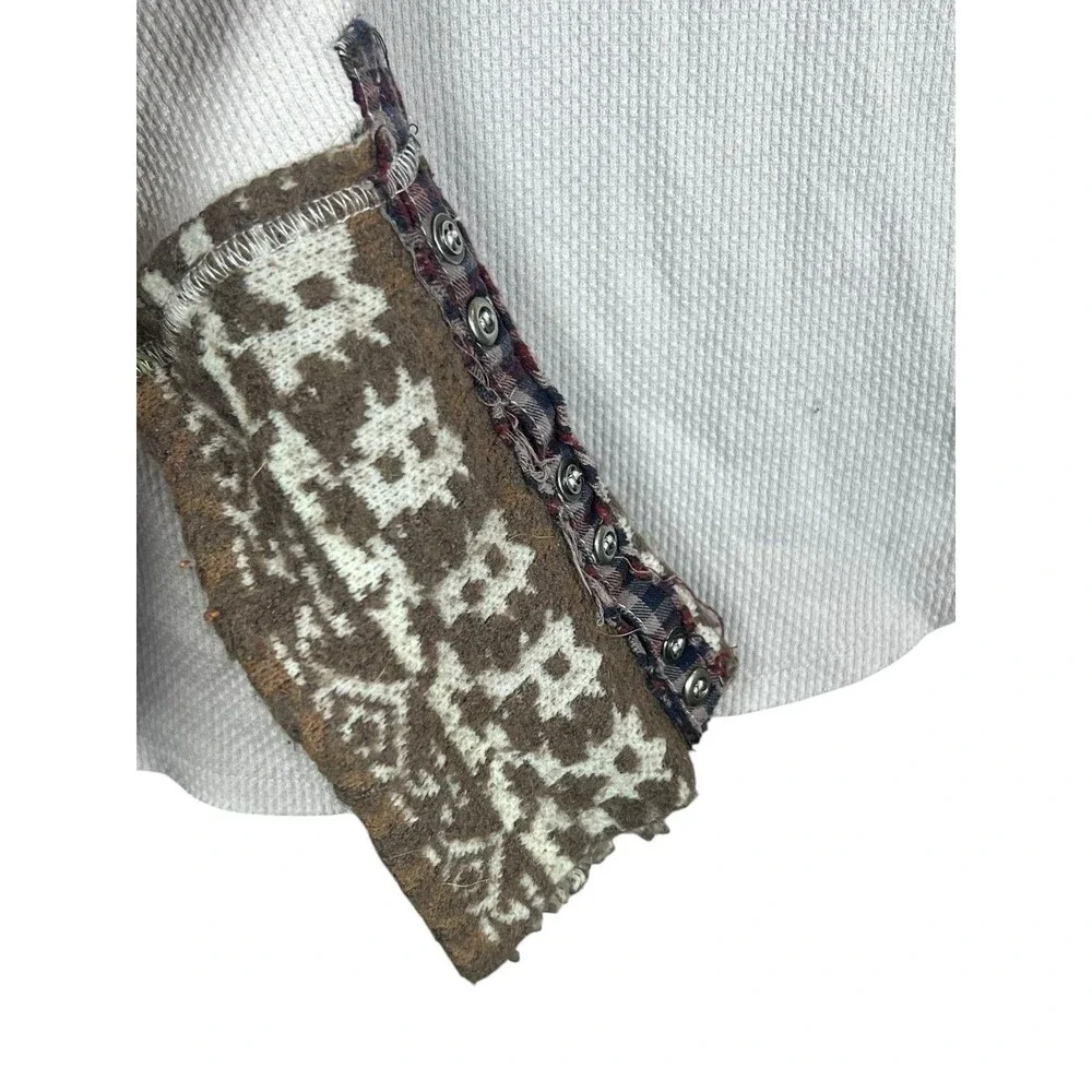 Free People Kombucha‎ Thermal L Lavender Purple Crochet Cuff Top Elena Gilbert